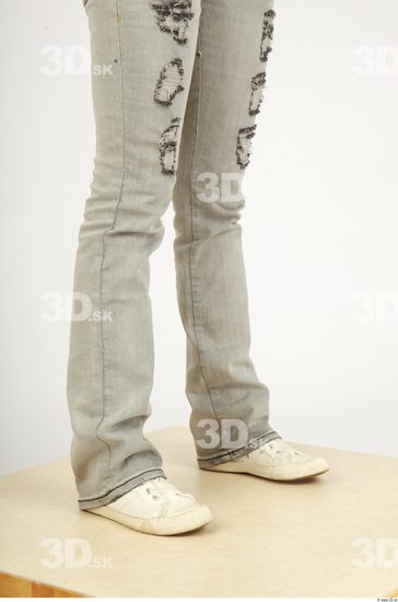 Calf Whole Body Woman Animation references Casual Jeans Slim Studio photo references