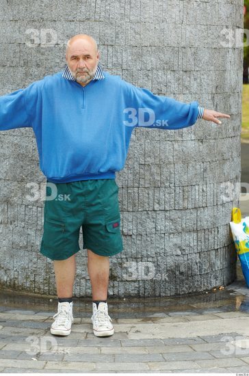 Whole Body Man T poses White Sports Overweight Bald