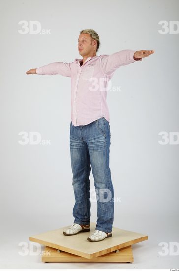 Whole Body Man T poses Casual Chubby Studio photo references