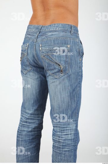 Thigh Whole Body Man Casual Jeans Chubby Studio photo references