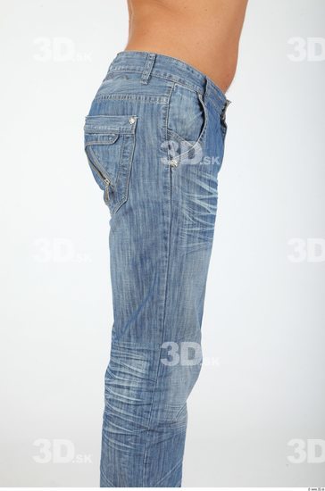 Thigh Whole Body Man Casual Jeans Chubby Studio photo references