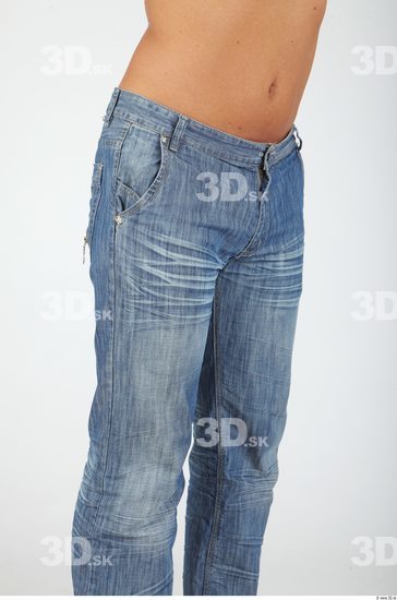 Thigh Whole Body Man Casual Jeans Chubby Studio photo references