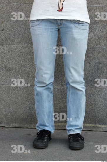 Leg Head Man Woman Casual Jeans Slim Average Street photo references