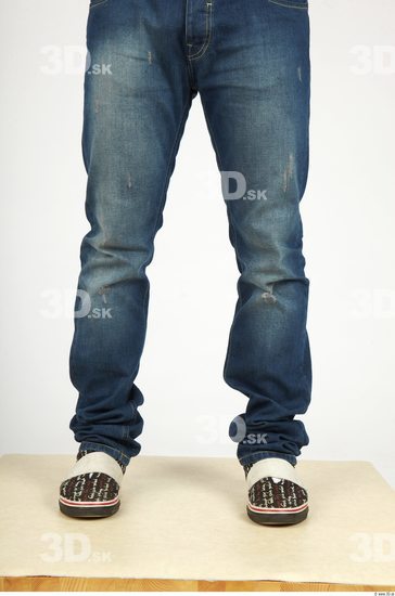 Calf Whole Body Man Casual Jeans Athletic Studio photo references