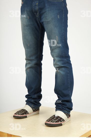 Calf Whole Body Man Casual Jeans Athletic Studio photo references