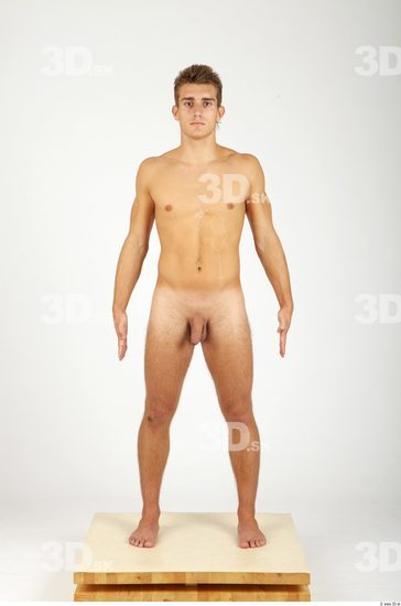 Whole Body Man Nude Casual Athletic Studio photo references