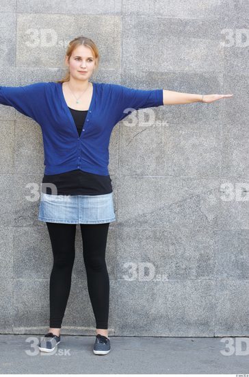 Whole Body Woman T poses Casual Slim Street photo references