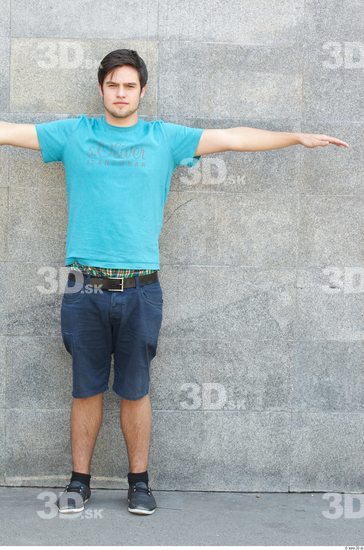 Whole Body Head Man T poses Casual Slim Average Street photo references