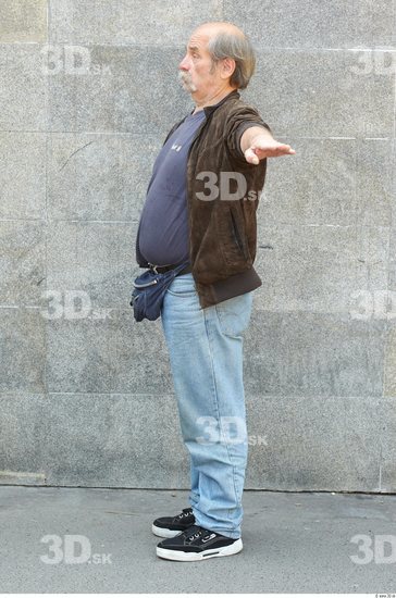 Whole Body Man T poses White Casual Overweight Bald