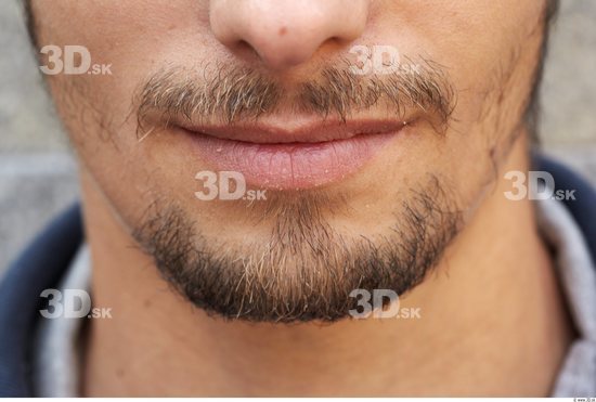 Mouth Head Man Slim Athletic Bearded Street photo references