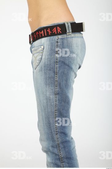 Thigh Whole Body Woman Casual Jeans Slim Studio photo references