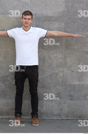 Whole Body Man T poses White Casual Slim