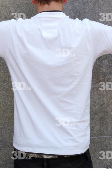 Upper Body Man White Casual T shirt Slim