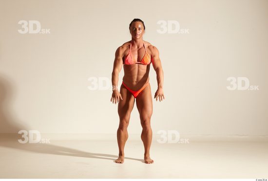 Whole Body Woman Animation references White Sports Swimsuit Muscular