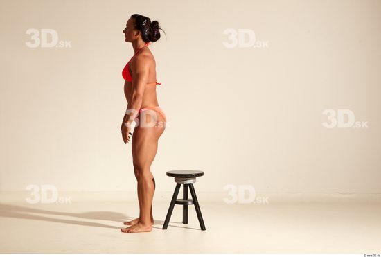 Whole Body Woman Animation references White Sports Swimsuit Muscular