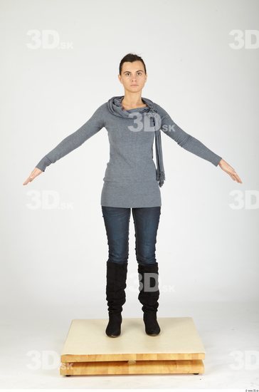 Whole Body Woman Casual Slim Studio photo references