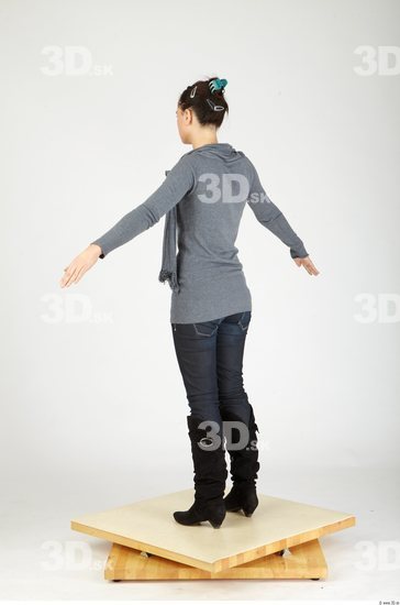 Whole Body Woman Casual Slim Studio photo references