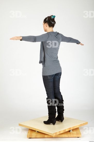 Whole Body Woman T poses Casual Slim Studio photo references