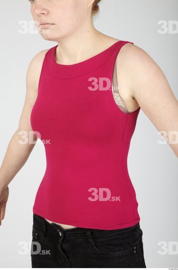 Upper Body Whole Body Woman Casual Singlet Slim Studio photo references