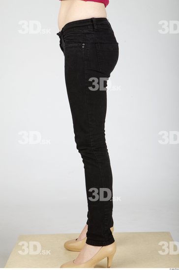 Leg Whole Body Woman Casual Jeans Slim Studio photo references