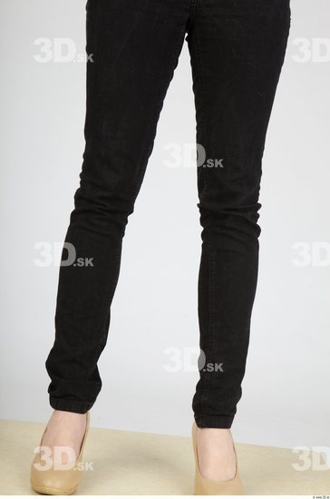 Calf Whole Body Woman Casual Jeans Slim Studio photo references