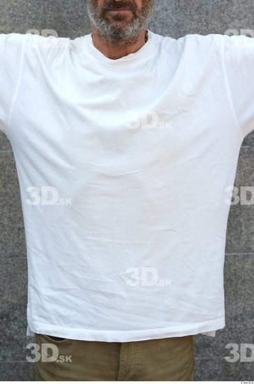 Upper Body Man White Casual T shirt Slim