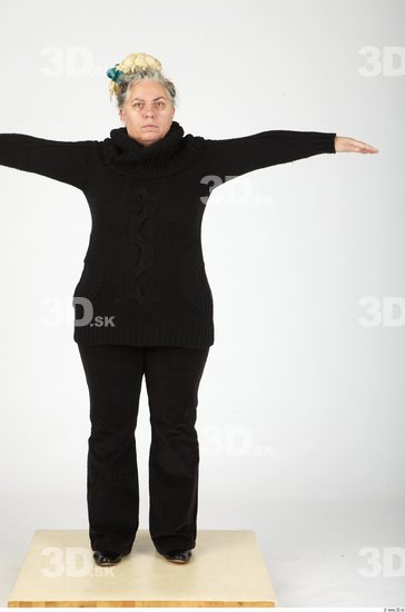 Whole Body Woman T poses Casual Overweight Studio photo references