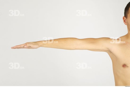 Arm Whole Body Man Nude Casual Slim Studio photo references