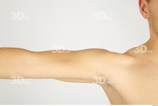 Arm Whole Body Man Nude Casual Slim Studio photo references