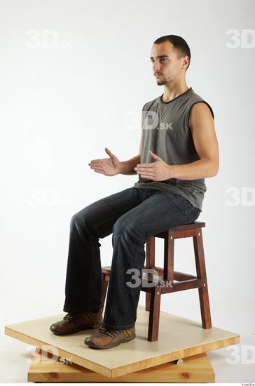 Whole Body Man Artistic poses White Casual Slim