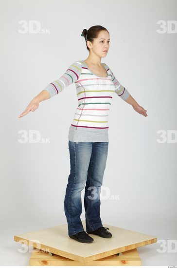 Whole Body Woman Casual Slim Studio photo references