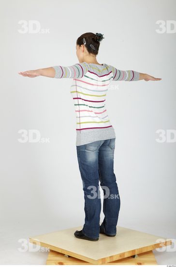 Whole Body Woman T poses Casual Slim Studio photo references