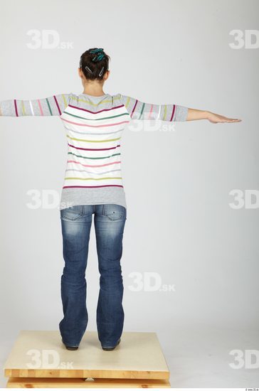 Whole Body Woman T poses Casual Slim Studio photo references