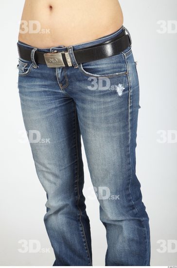 Thigh Whole Body Woman Casual Jeans Slim Studio photo references