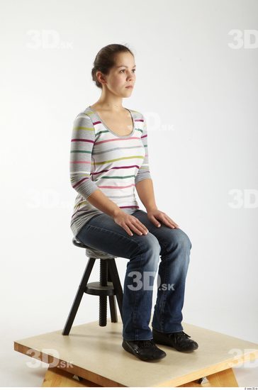 Whole Body Woman Artistic poses White Casual Slim