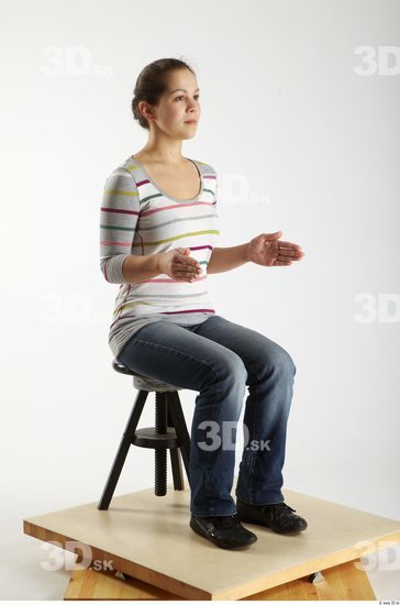 Whole Body Woman Artistic poses White Casual Slim