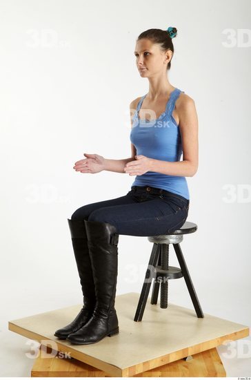 Whole Body Woman Artistic poses White Casual Underweight