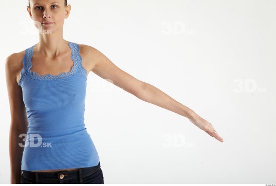 Arm Woman Animation references White Casual Singlet Underweight