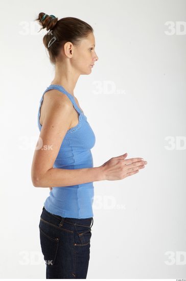 Arm Woman Animation references White Casual Singlet Underweight