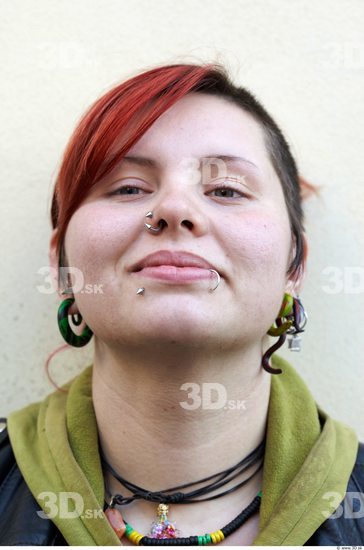 Head Woman White Piercing Overweight