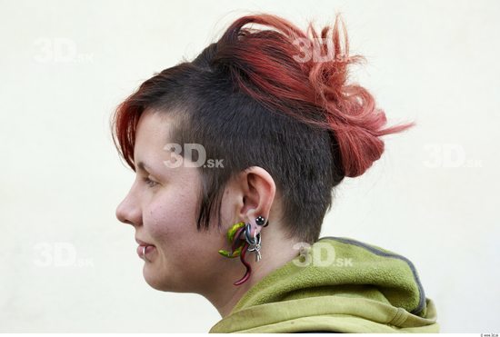 Head Woman White Piercing Overweight