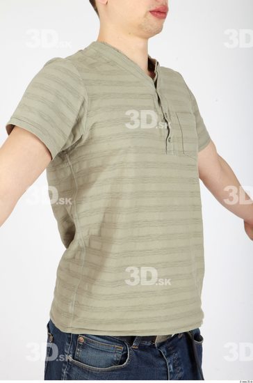 Upper Body Whole Body Man Casual Shirt T shirt Athletic Studio photo references