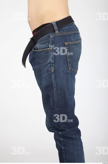 Thigh Whole Body Man Casual Jeans Athletic Studio photo references