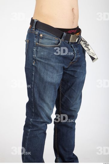 Thigh Whole Body Man Casual Jeans Athletic Studio photo references