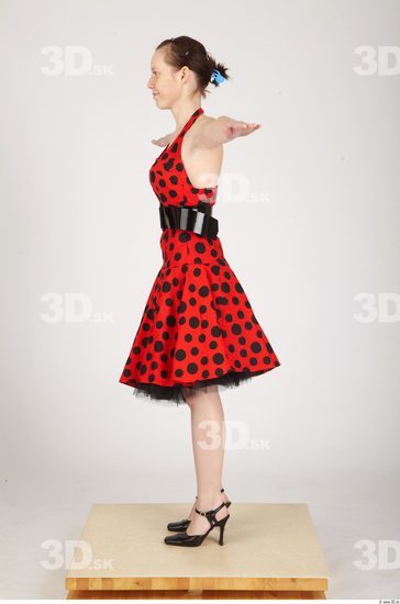 Whole Body Woman T poses Sports Formal Dress Slim Studio photo references