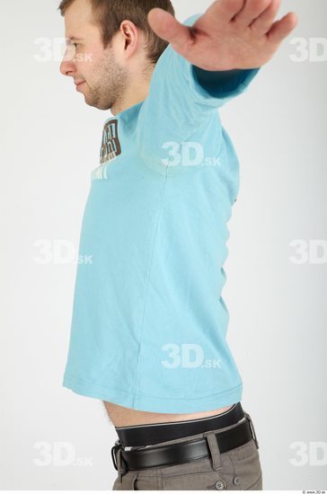 Upper Body Whole Body Man Casual Shirt T shirt Average Studio photo references