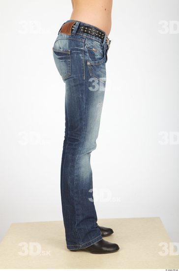 Leg Whole Body Woman Casual Jeans Slim Studio photo references