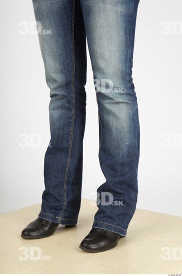 Calf Whole Body Woman Casual Jeans Slim Studio photo references