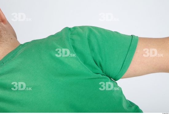 Arm Whole Body Man Casual Shirt T shirt Chubby Studio photo references