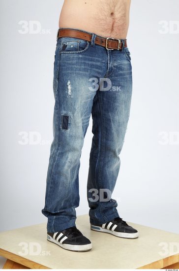 Leg Whole Body Man Casual Jeans Chubby Studio photo references